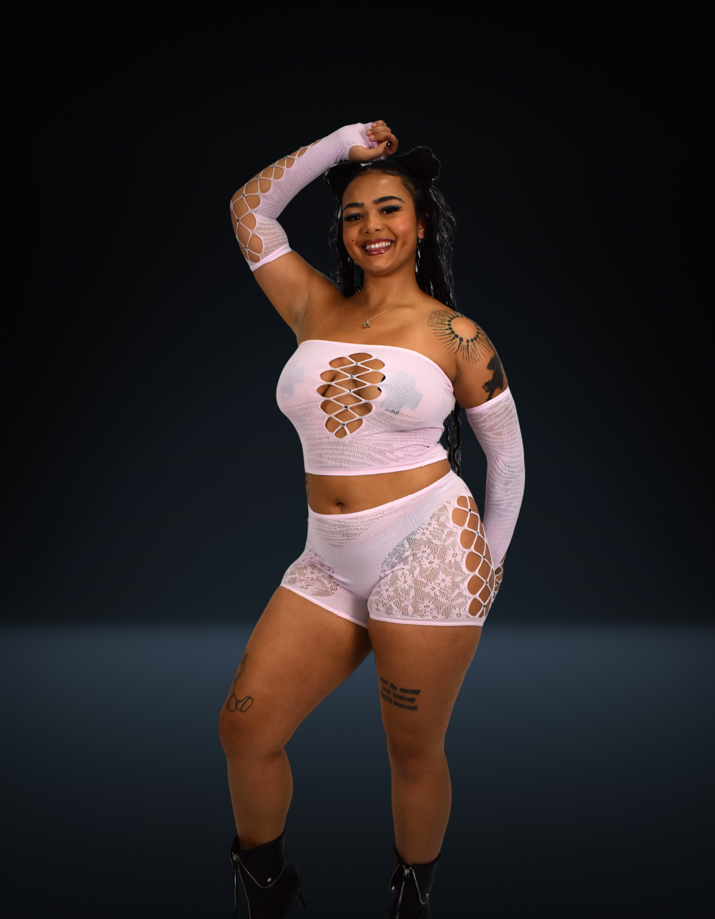 Criss Cross Pink Queen Set