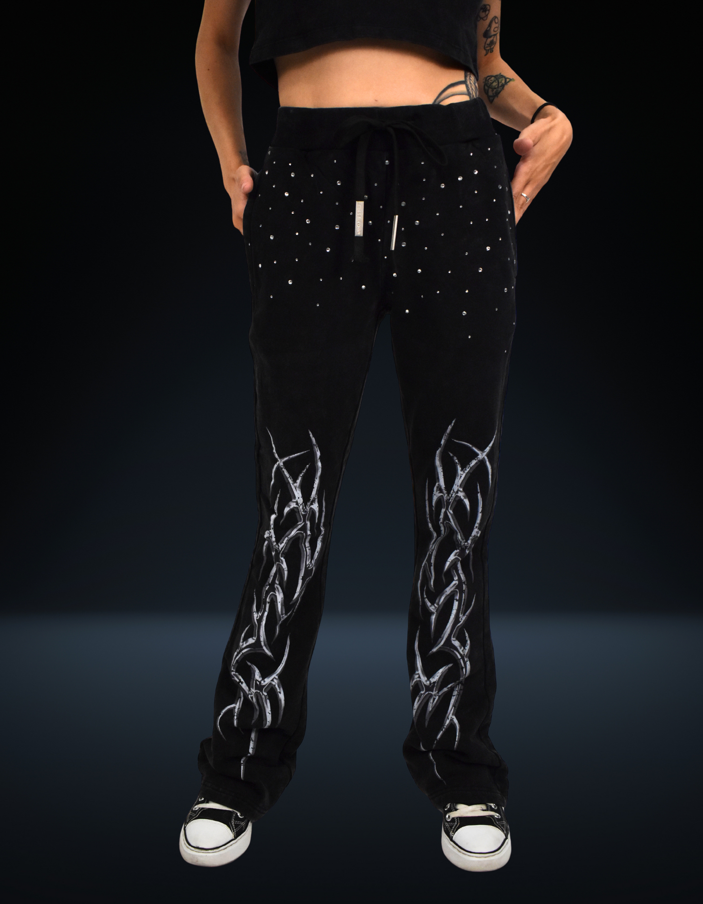 Y2K Tribal Flare Jogger Pants