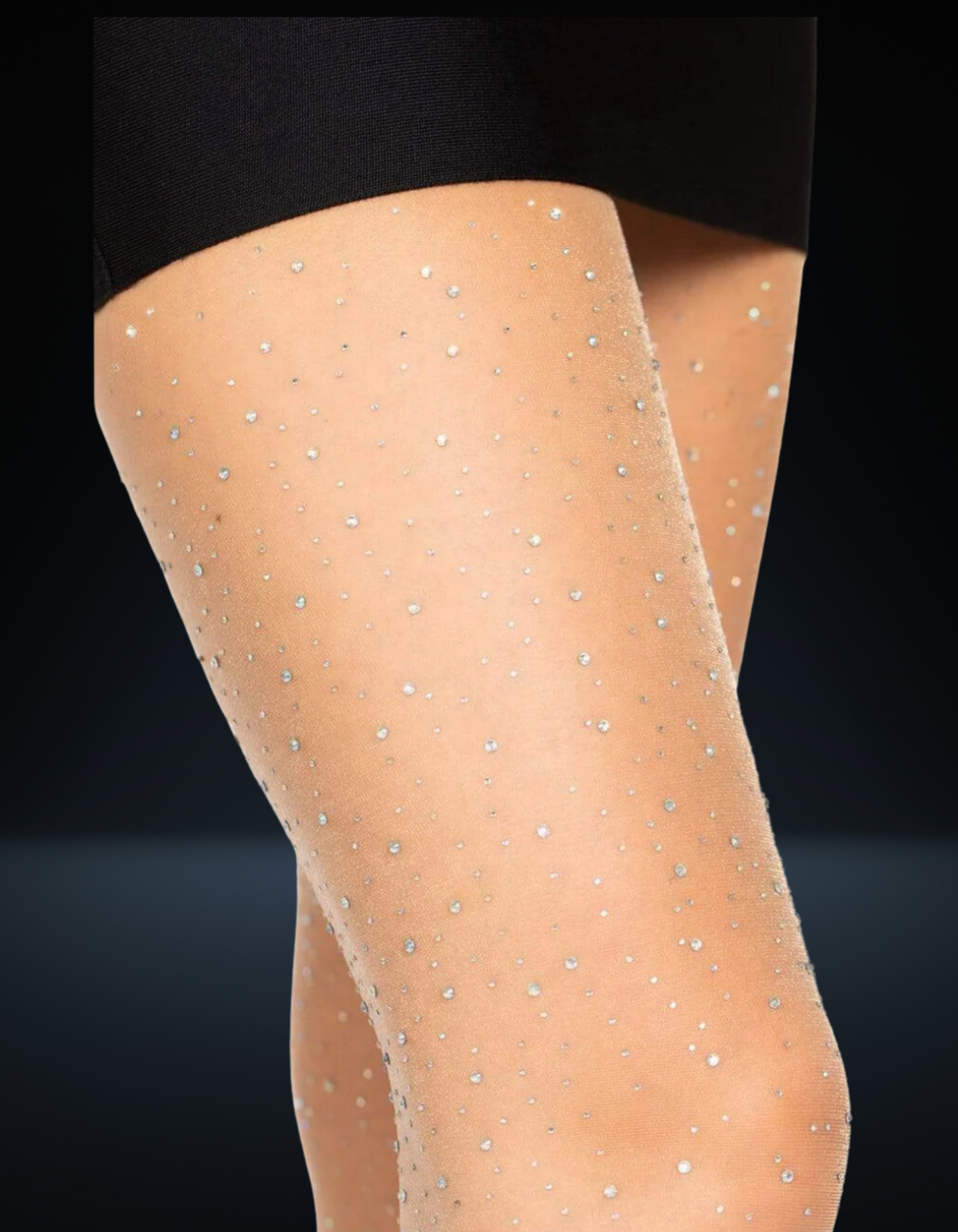 Nude Sheer Rhinestone Stockings