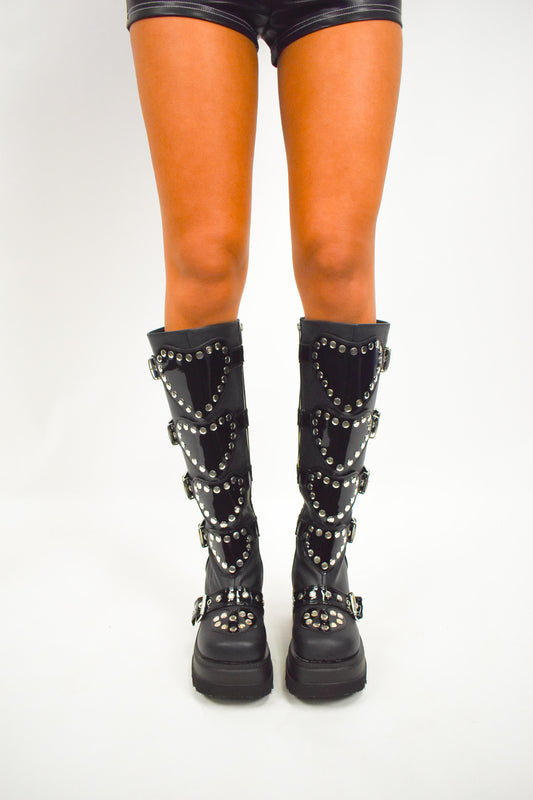 Demonia 4 Hearts Platform Boot