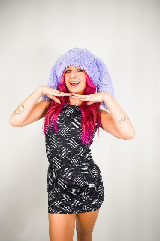 Fuzzy Bunny Hat Purple