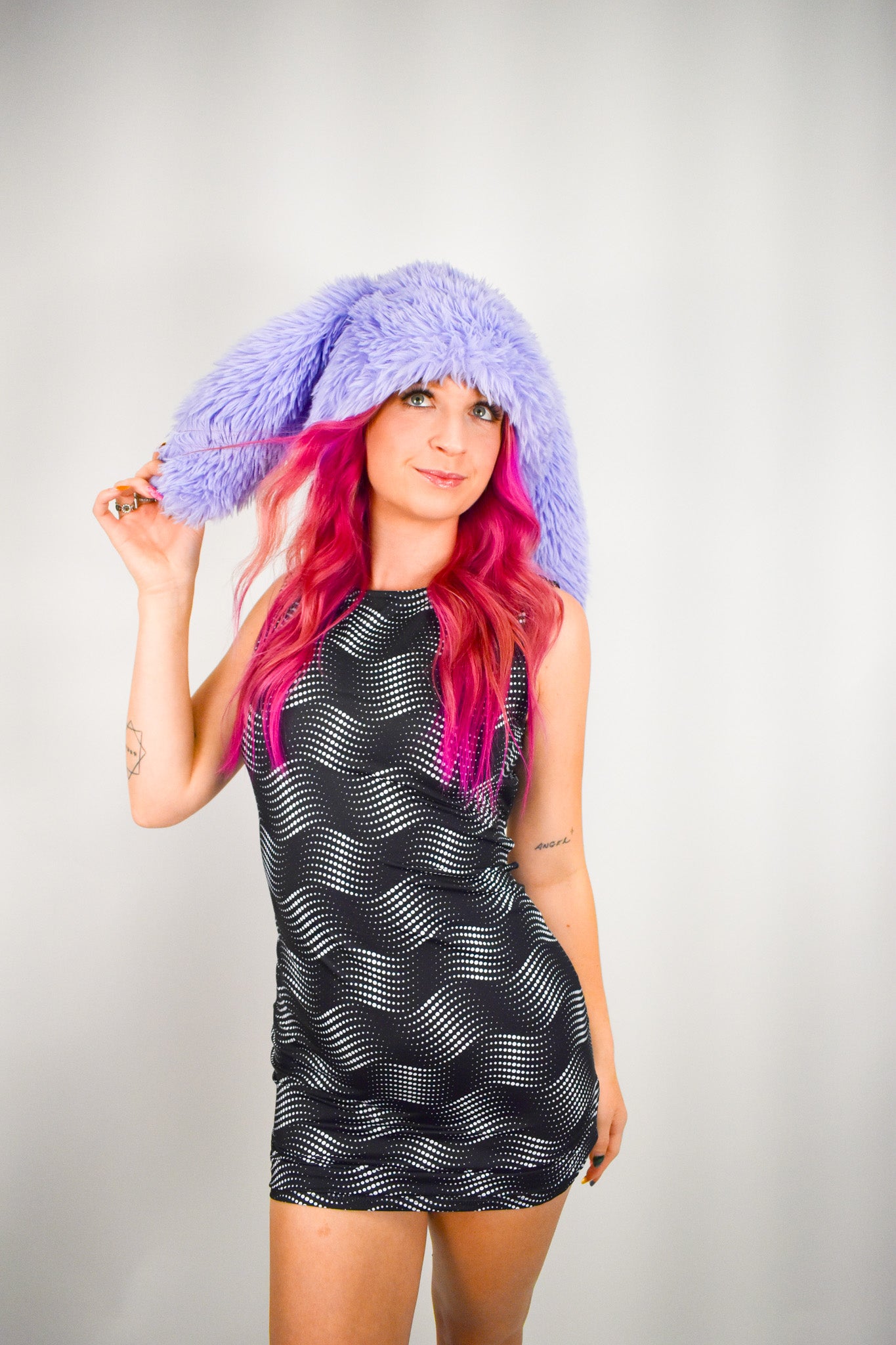 Fuzzy Bunny Hat Purple