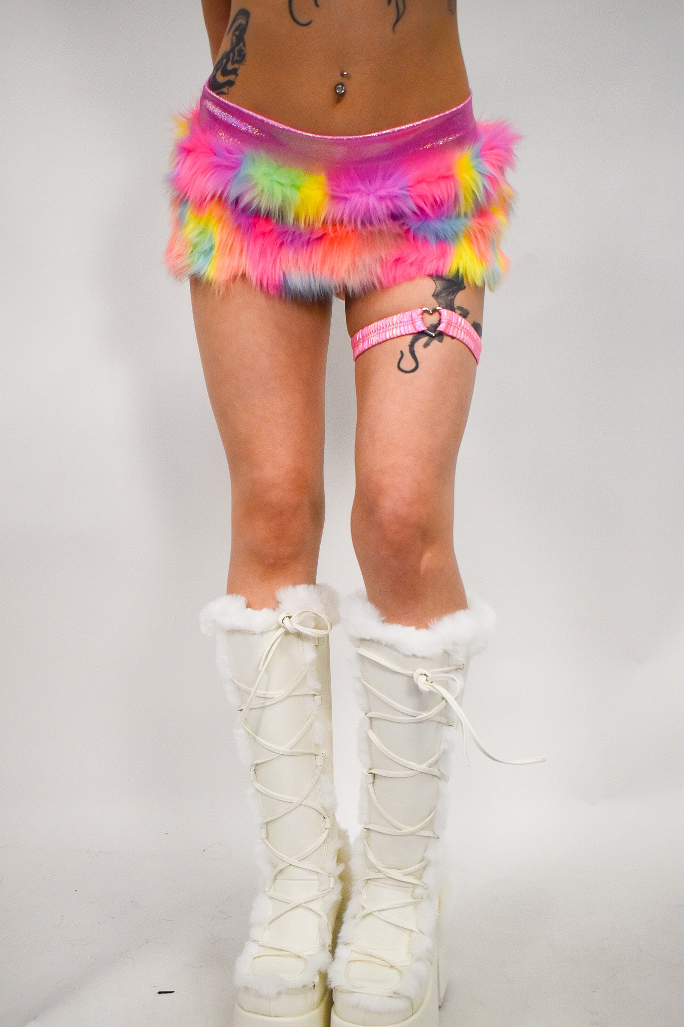 Pink Rainbow Heart Garter