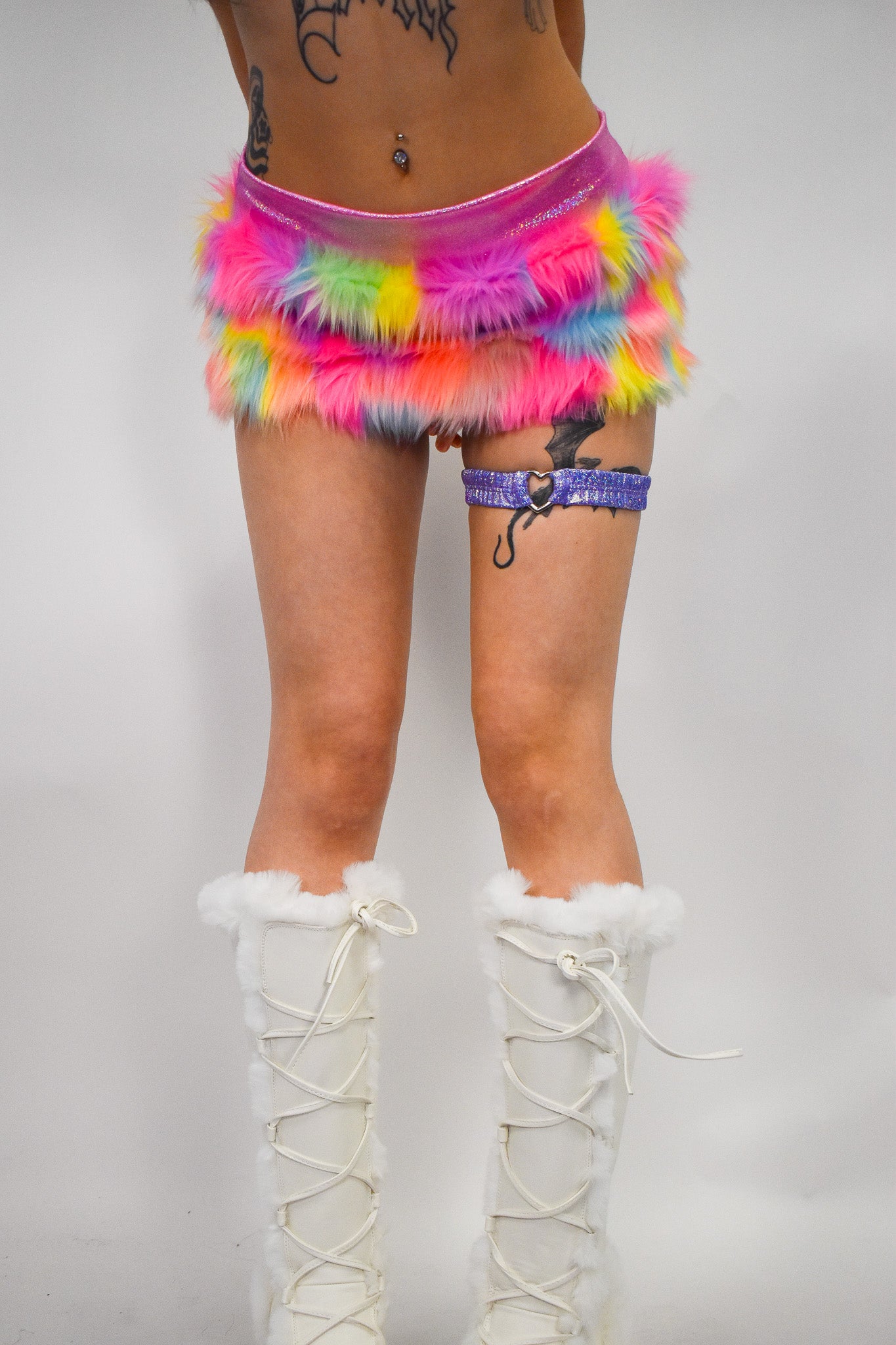 Shimmer Heart Garter Lavender