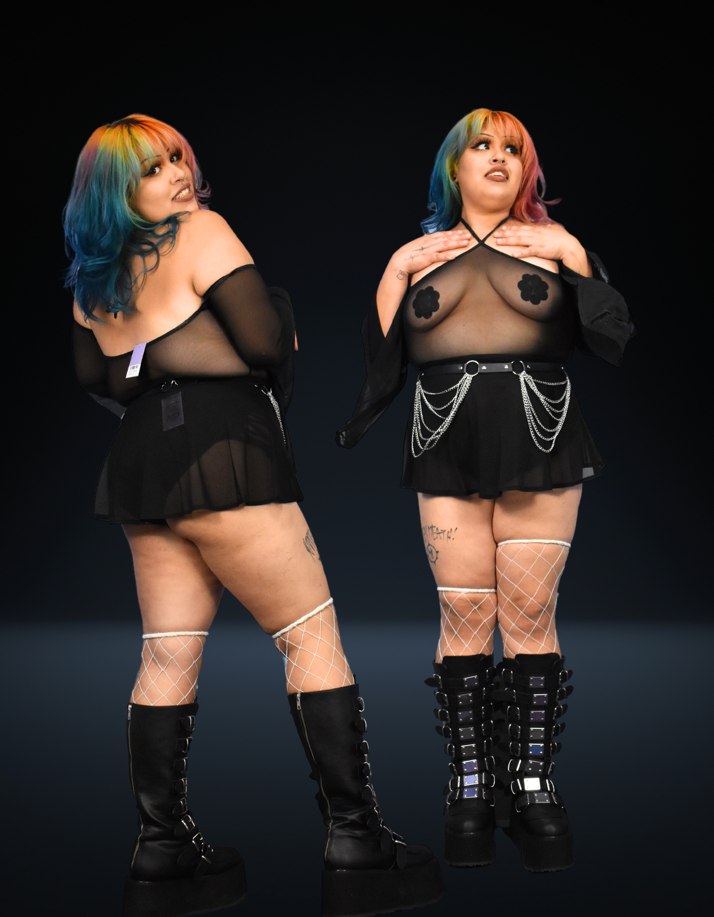 Dark Mesh Bell Bodysuit
