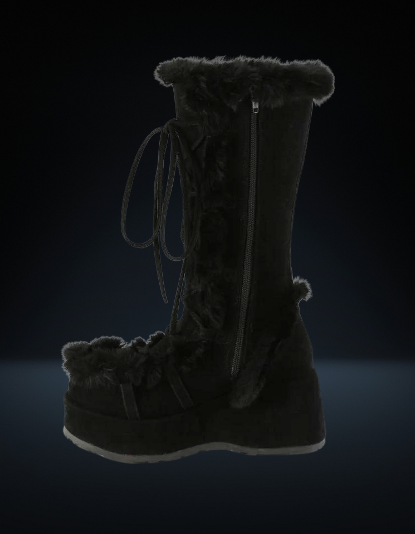 Demonia Black Fur Boot