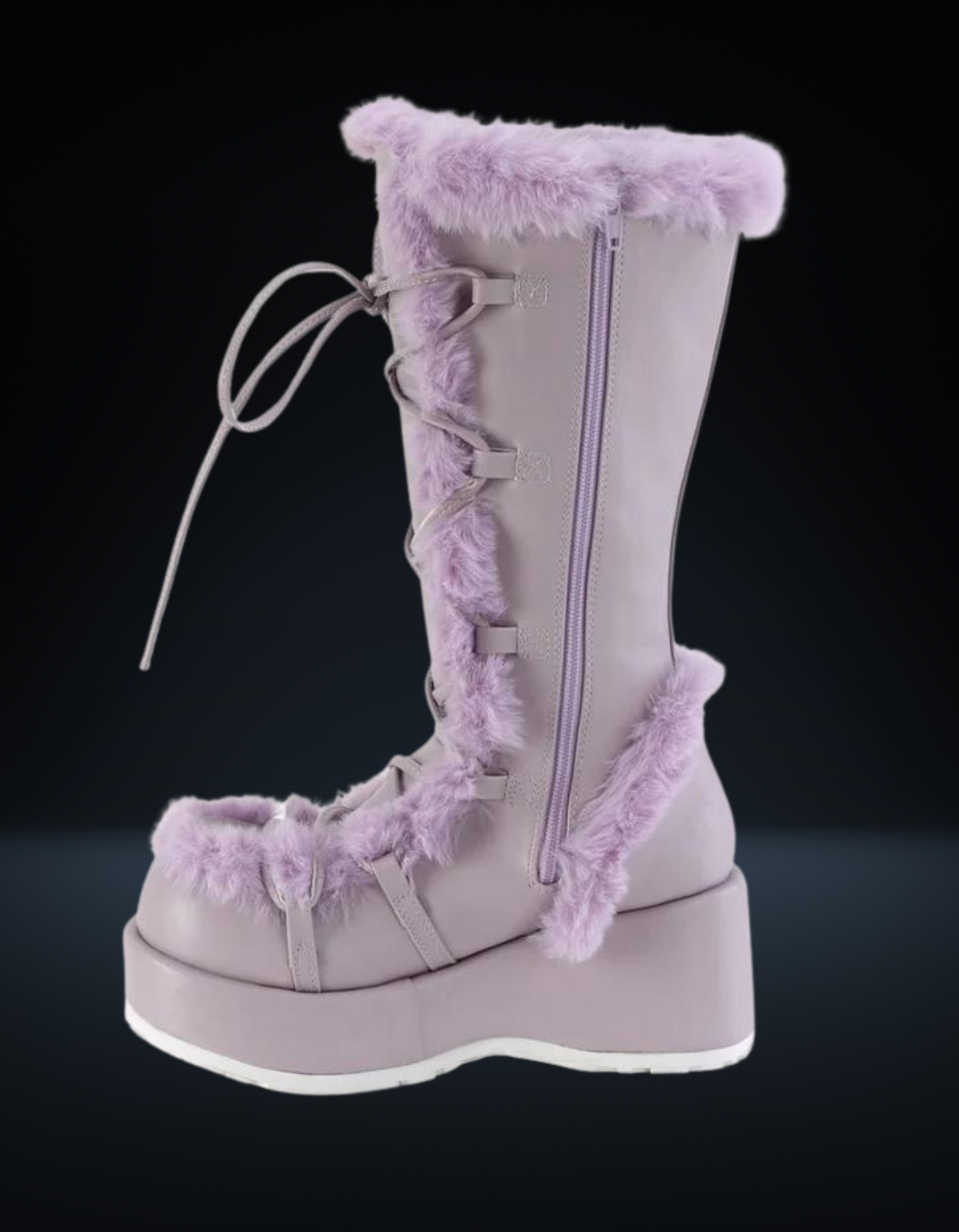 Demonia Lavender Fur Boot