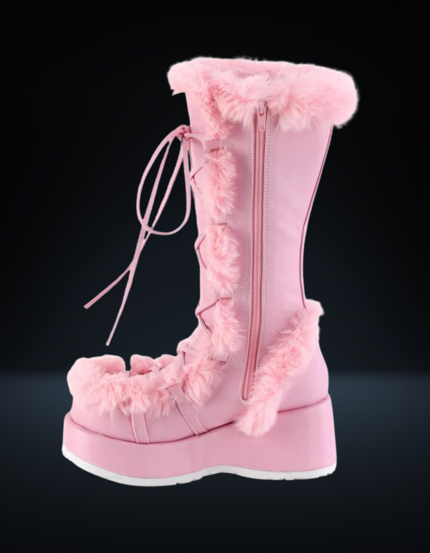 Demonia Pink Fur Boot