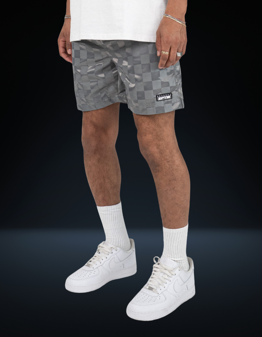 Gray Checkmate Shorts