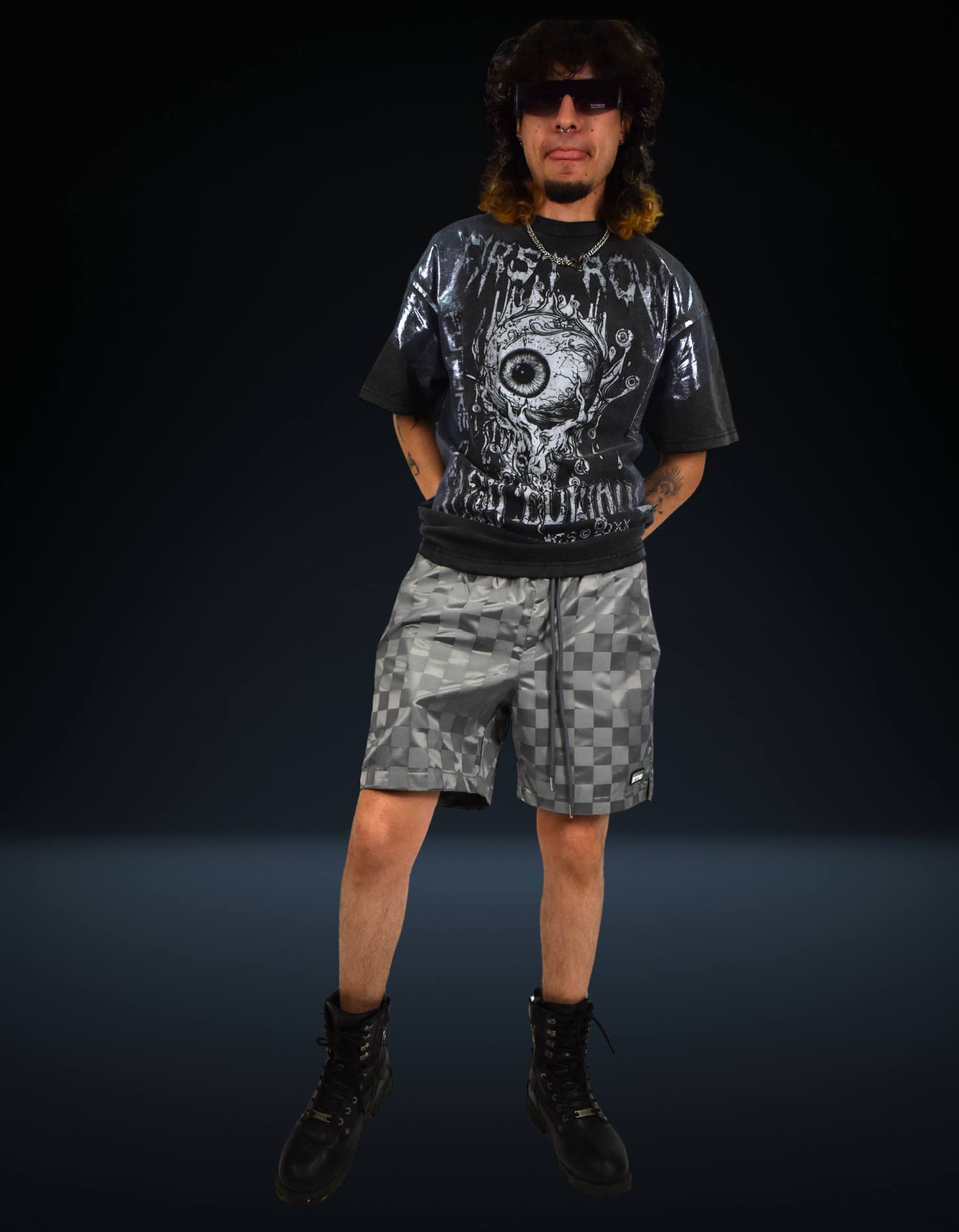 Gray Checkmate Shorts