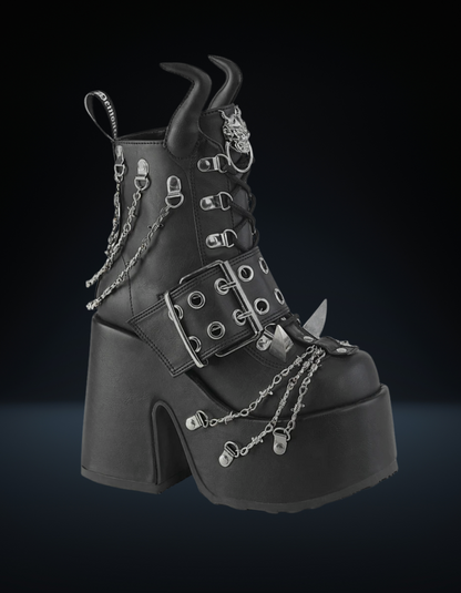 Demonia Black Horn Platform