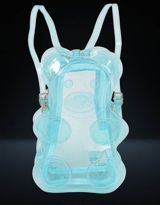 Blue Glitter Gummy Bear Backpack