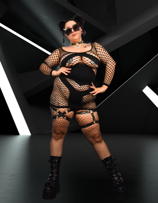 Queen Diamond Sexy Fishnet Dress