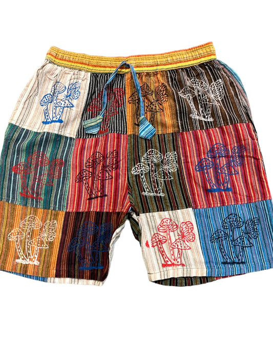 Multi Patchwork Mushroom Flow Shorts