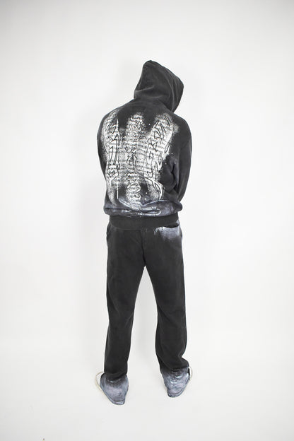 Y2K White Flame Zip Up Hoodie