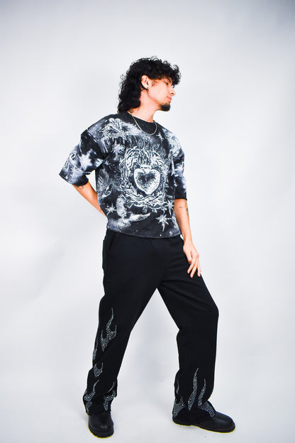 Metal Flame Sweat Pants