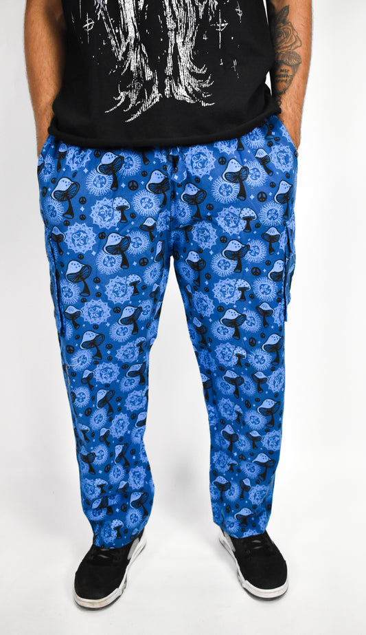 Blue Flying Mushroom Flow Pants