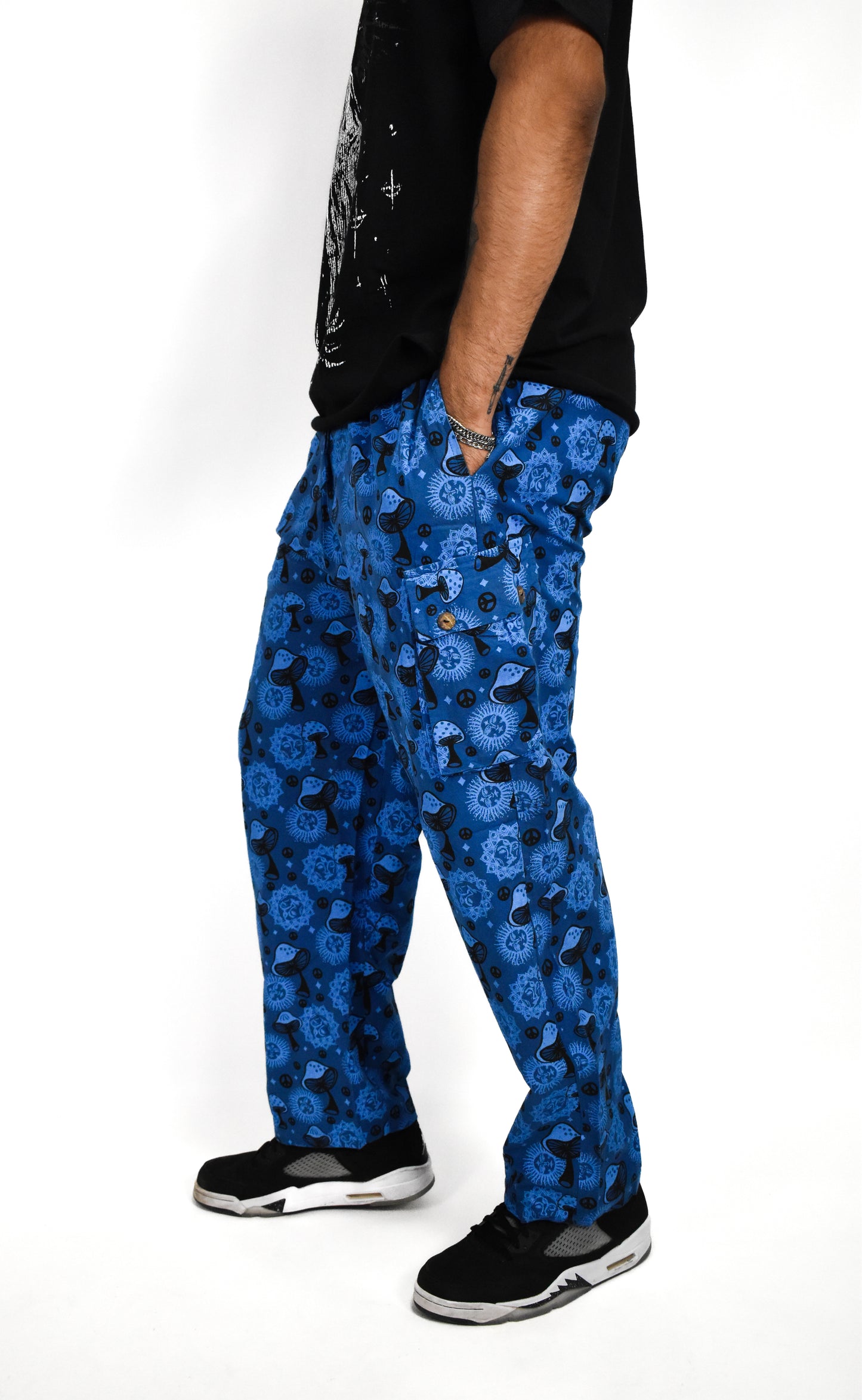 Blue Flying Mushroom Flow Pants