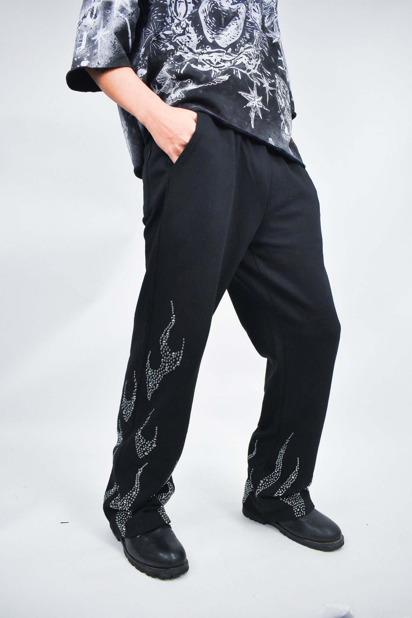 Metal Flame Sweat Pants