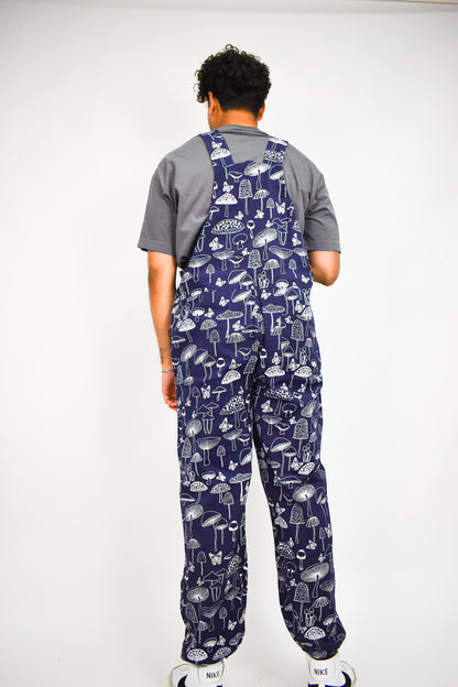 Navy Blue Mushroom Overalls