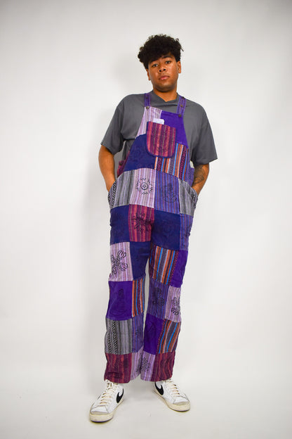Purple Print Flow Overalls