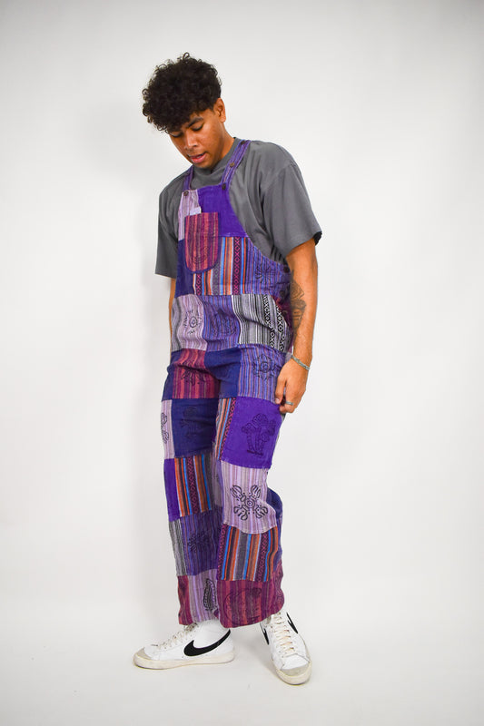 Purple Print Flow Overalls