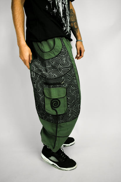 Green Swirl Flow Pants