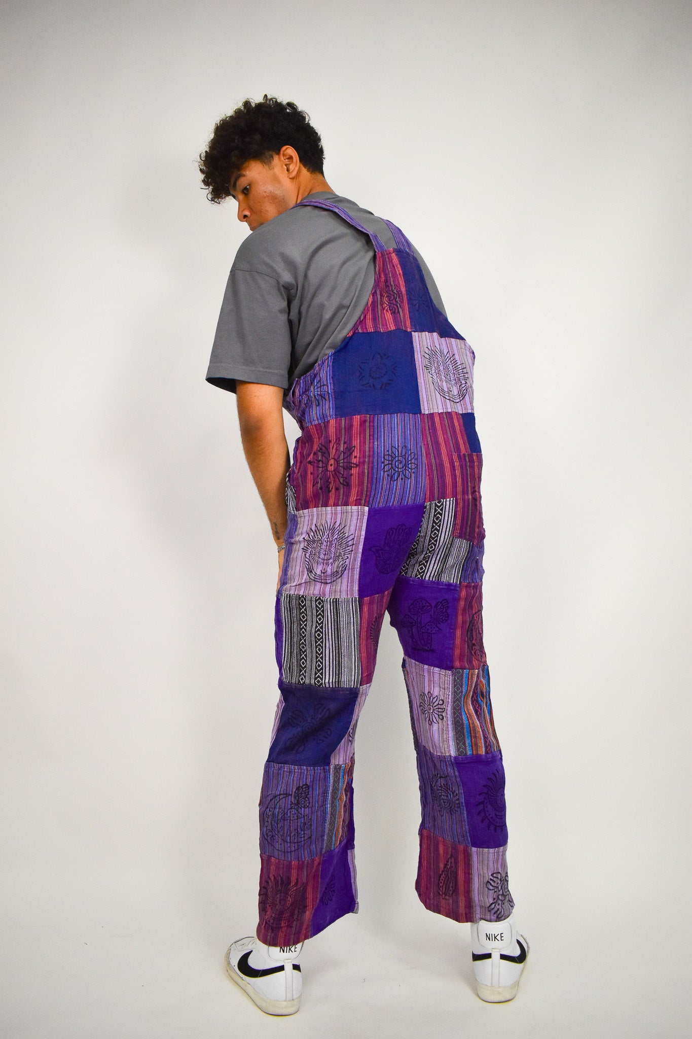 Purple Print Flow Overalls