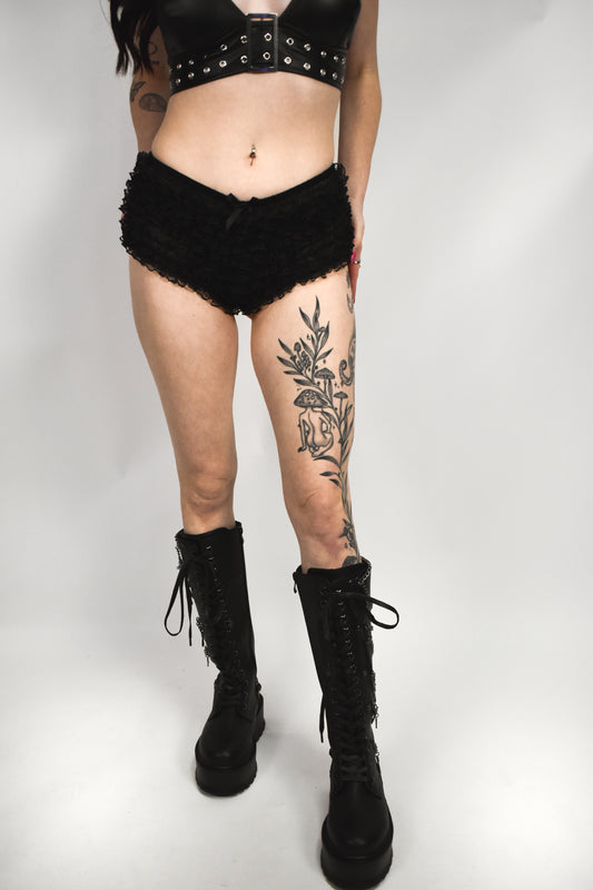 Tanga Mesh Ruffle Shorts