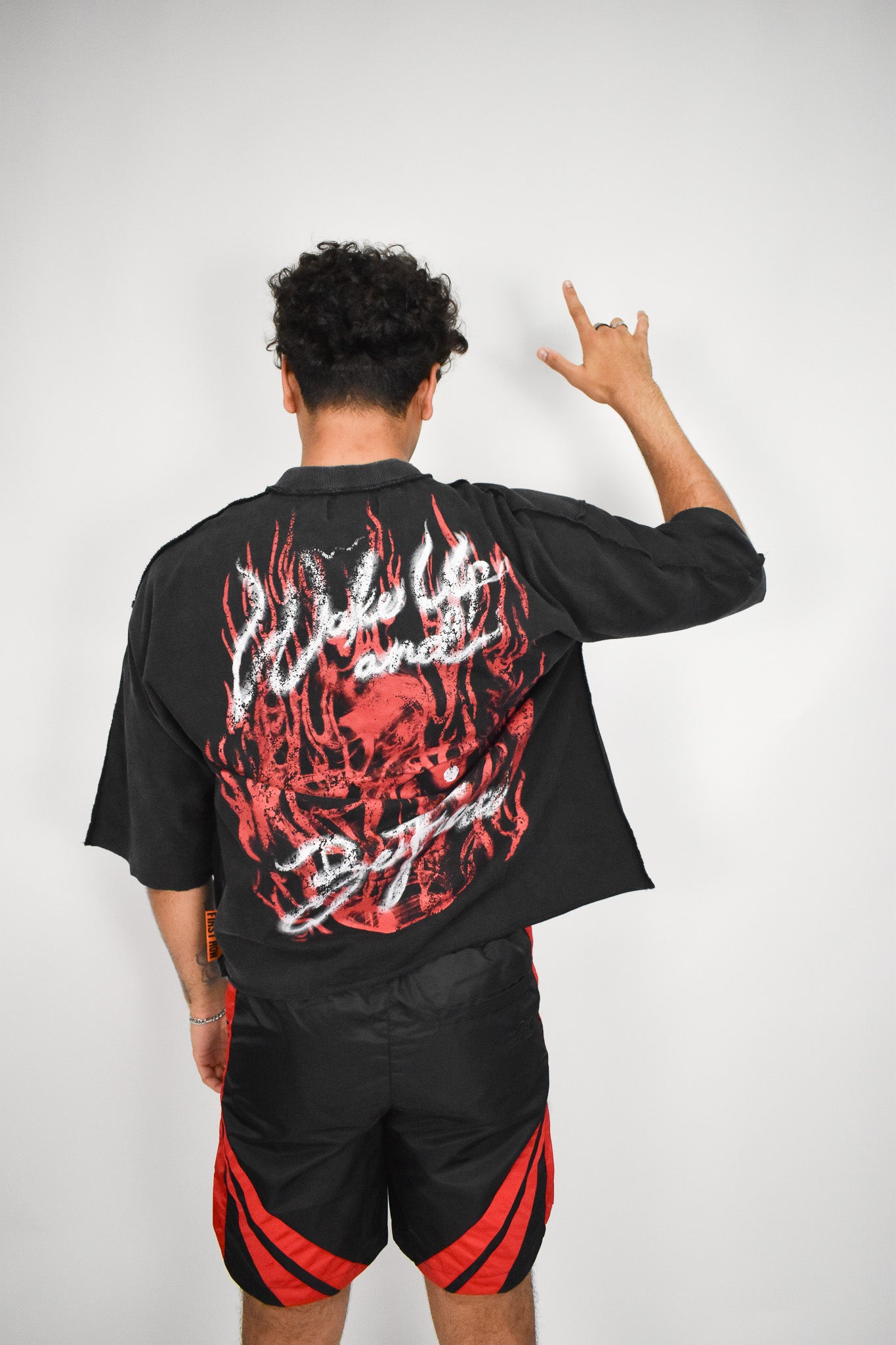 Wake Up Red Crop Shirt