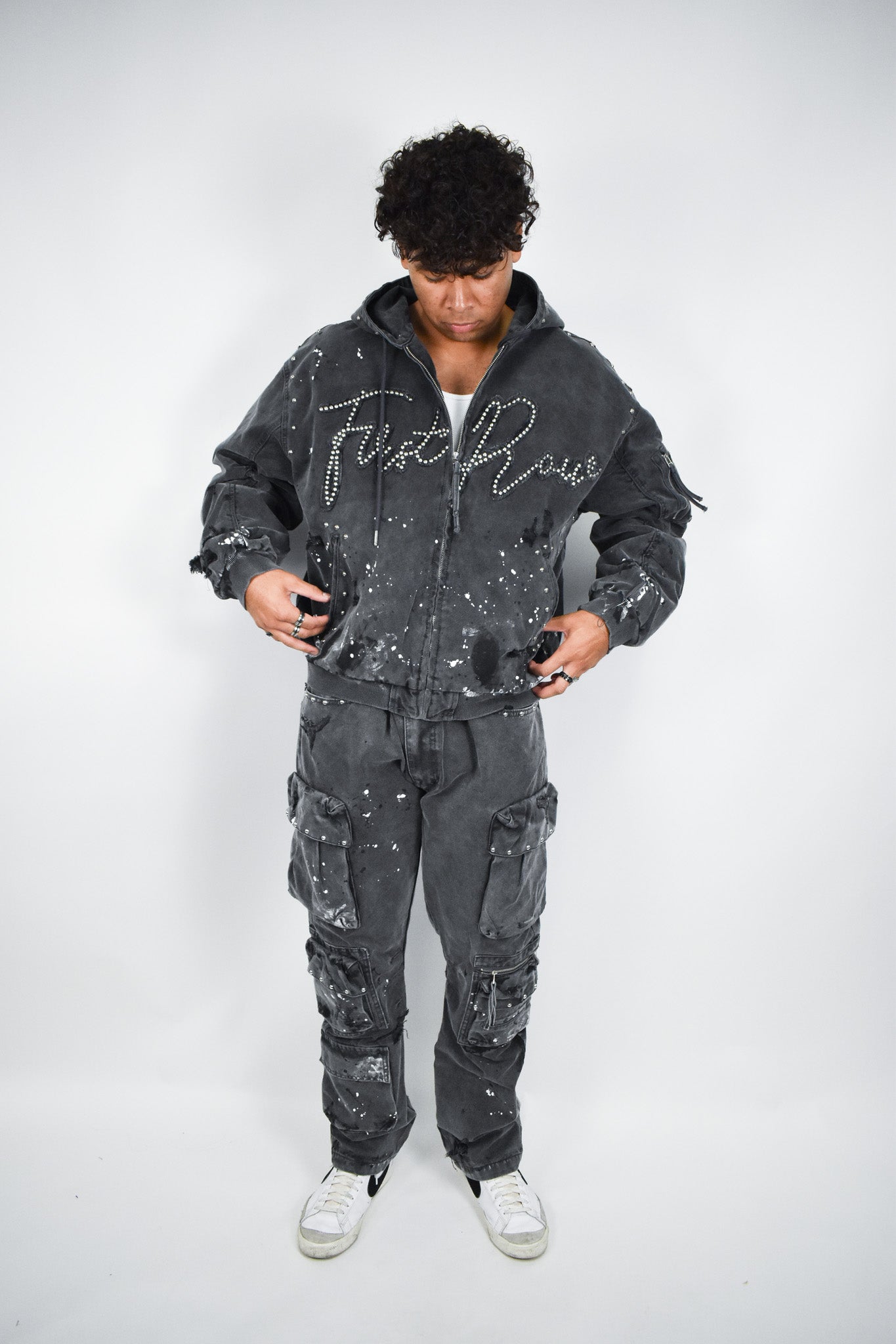 Coal Stud Zip Up Hoodie