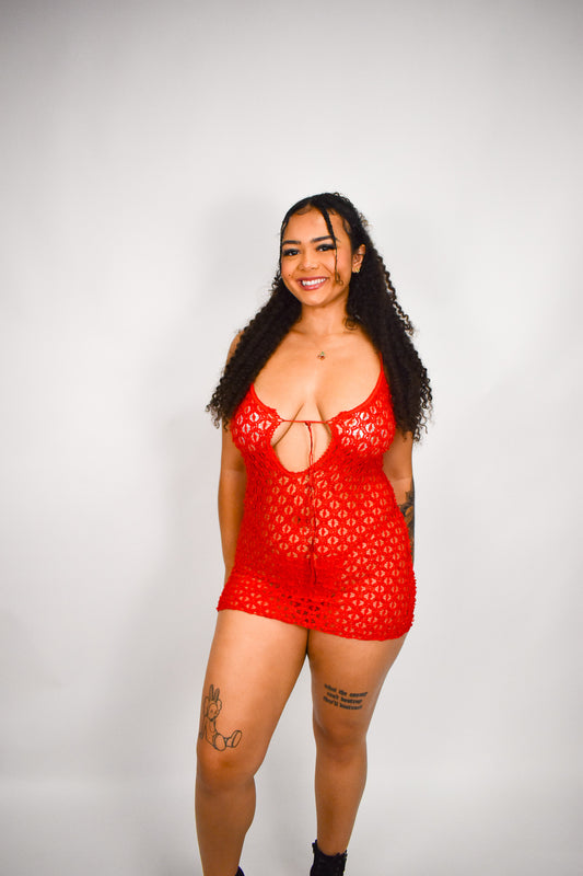Lace Princess Red Mini Dress