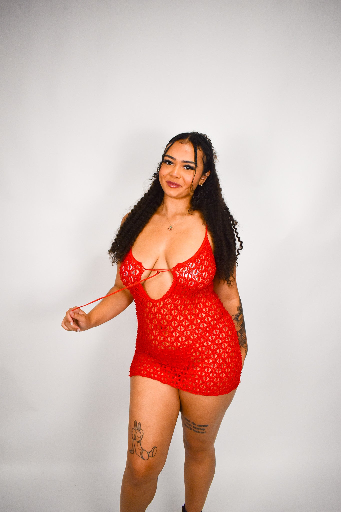 Lace Princess Red Mini Dress