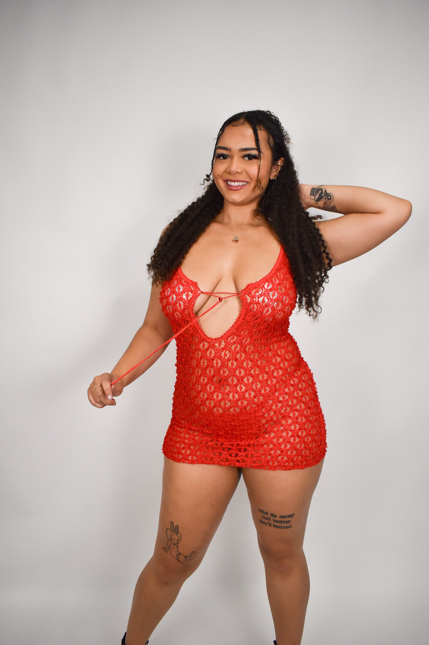 Lace Princess Red Mini Dress