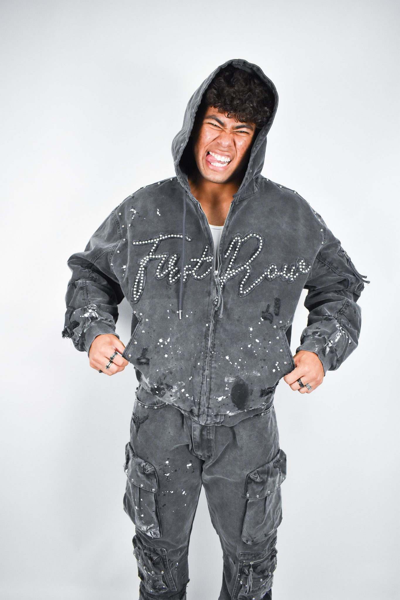 Coal Stud Zip Up Hoodie