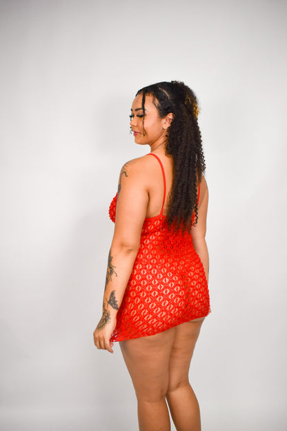 Lace Princess Red Mini Dress