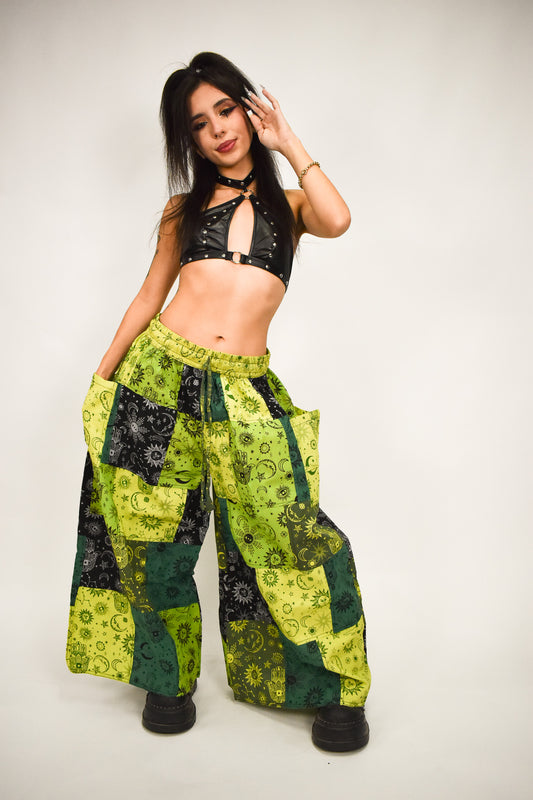 Celestial  Green Handmade Flow Pants