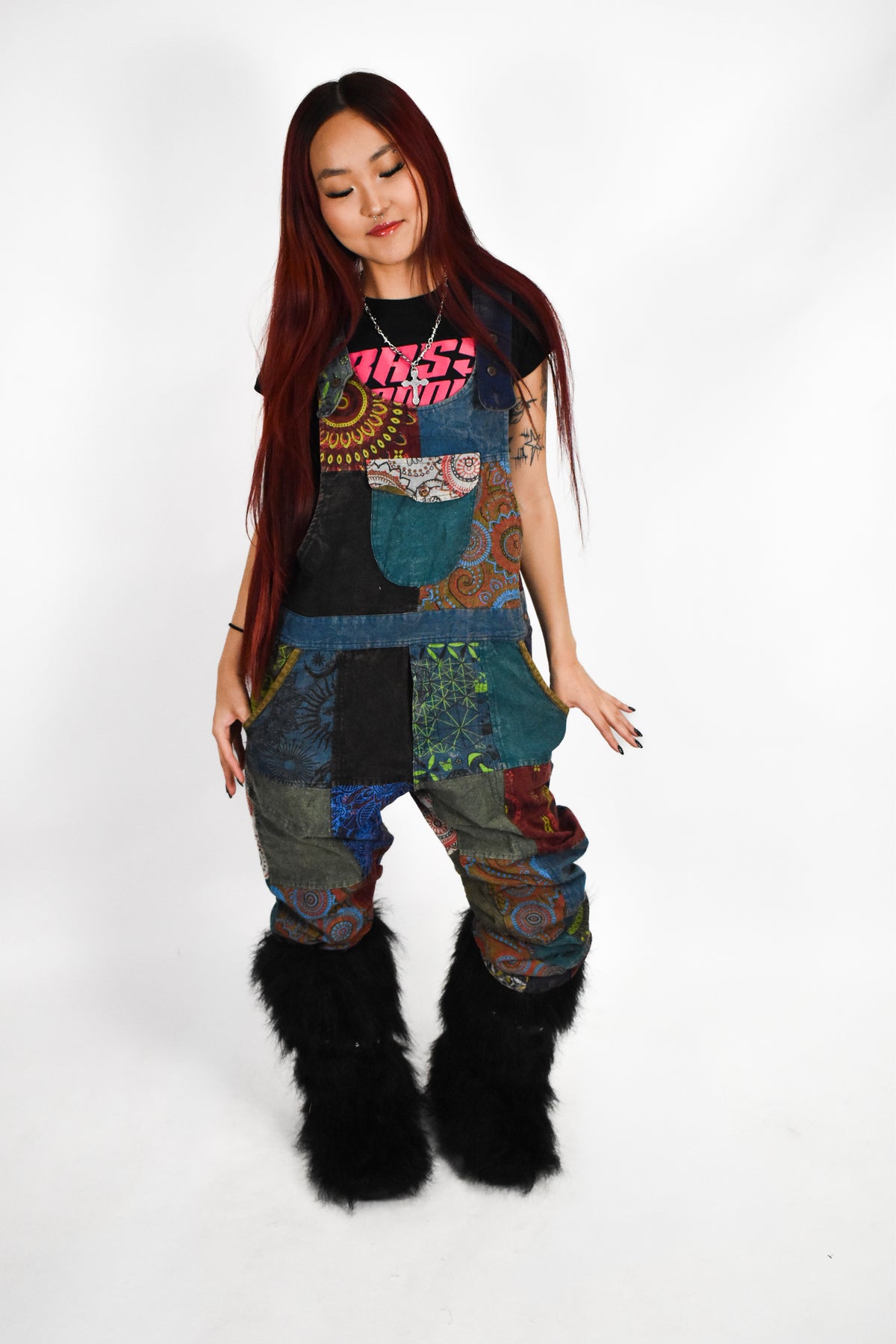 Patchwork Rave Intricate Design Patchwork Overalls – Rave Camp