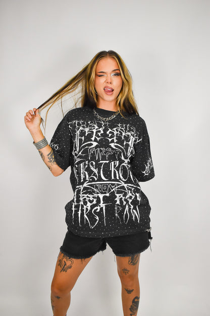 Y2K tribal Stud Gray Shirt