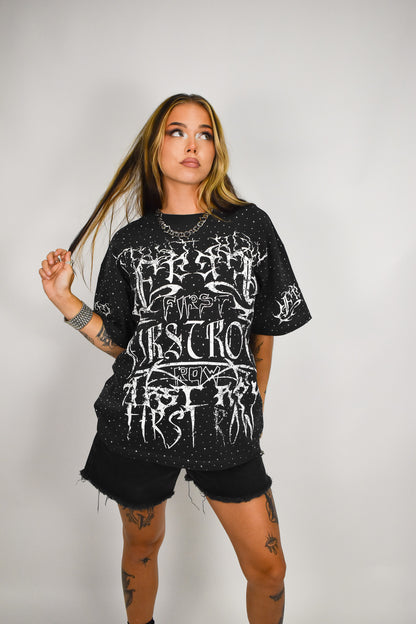 Y2K tribal Stud Gray Shirt