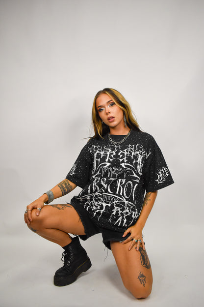 Y2K tribal Stud Gray Shirt
