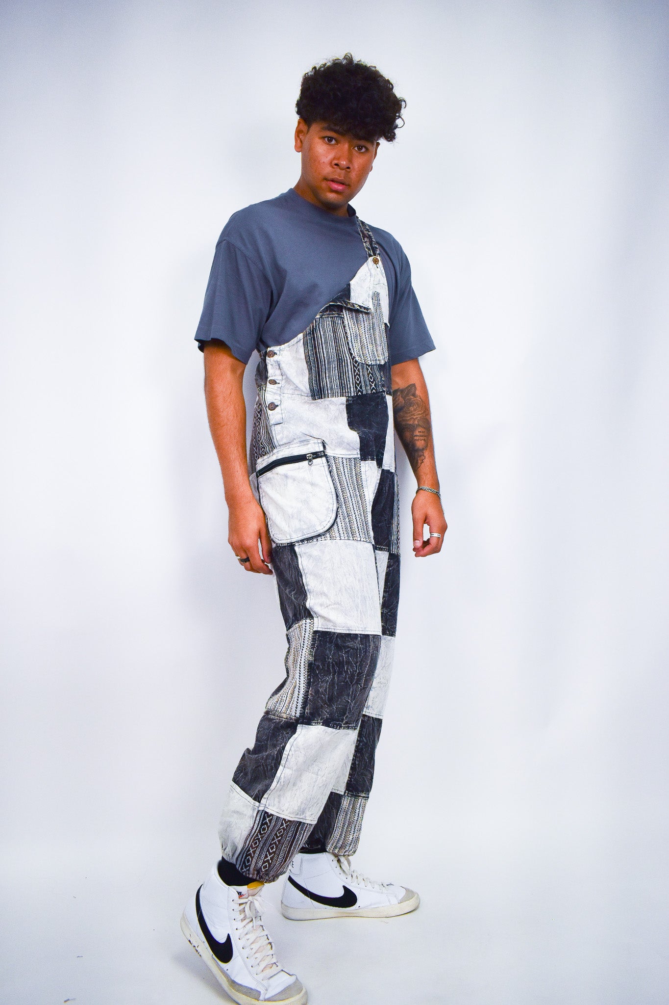 B&W Block Flow Overalls