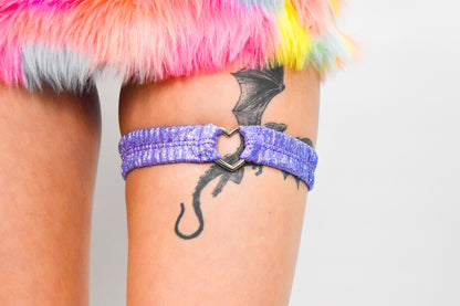 Shimmer Heart Garter Lavender
