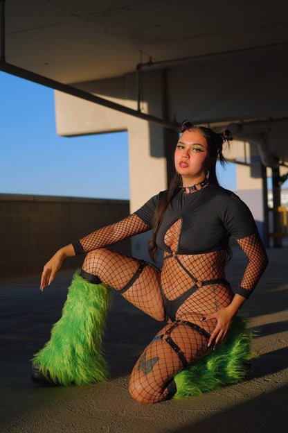 Black Crop Cutout Minimal Bodysuit