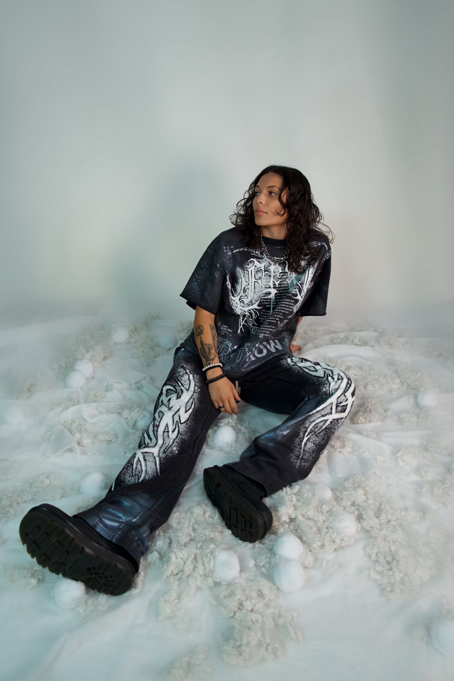 Y2K Smoke Cropped Shirt