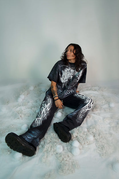 Y2K Smoke Cropped Shirt