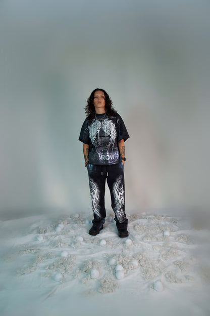 Y2K White Flame Jogger Pants