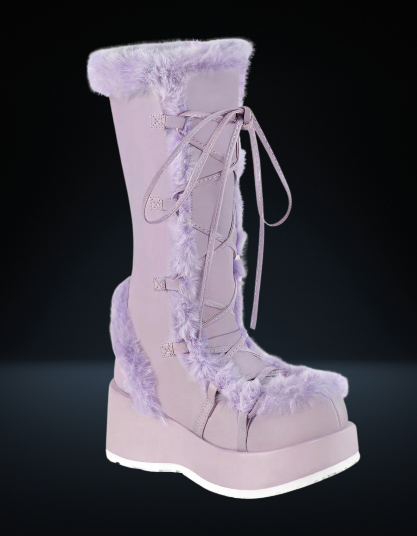 Demonia Boots Pink Winter Shoes Camel-311 - Main Image